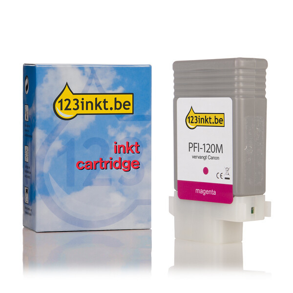 Canon PFI-120M inktcartridge magenta (123inkt huismerk) 2887C001AAC 018431 - 1