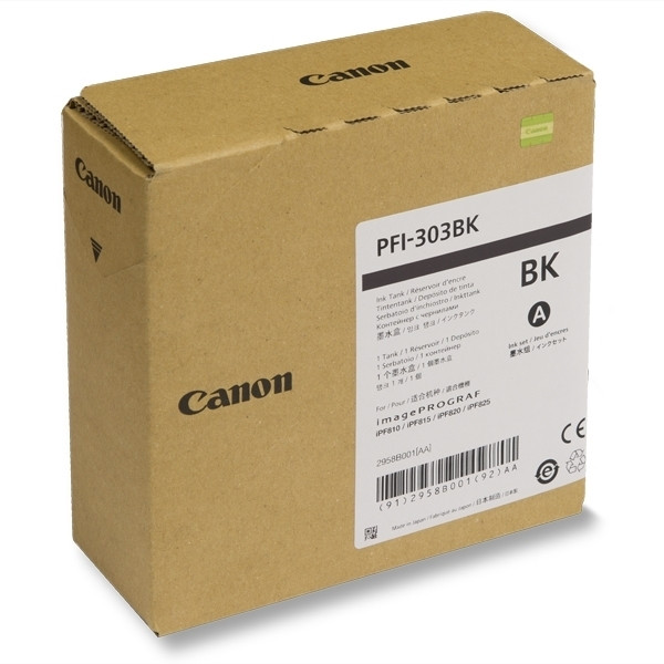 Canon PFI-303BK inktcartridge zwart (origineel) 2958B001 018374 - 1