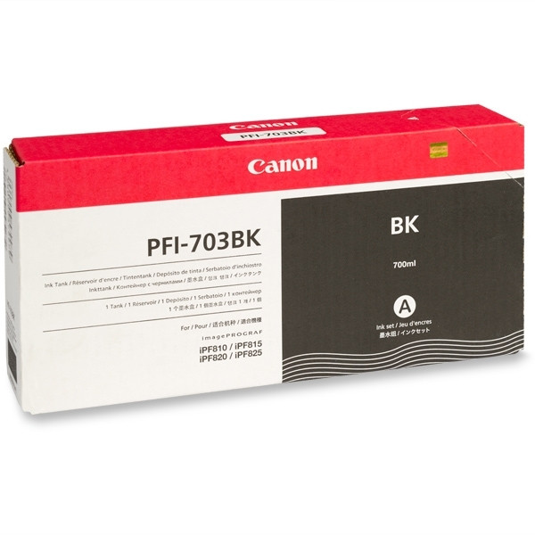 Canon PFI-703BK inktcartridge zwart hoge capaciteit (origineel) 2963B001 018384 - 1