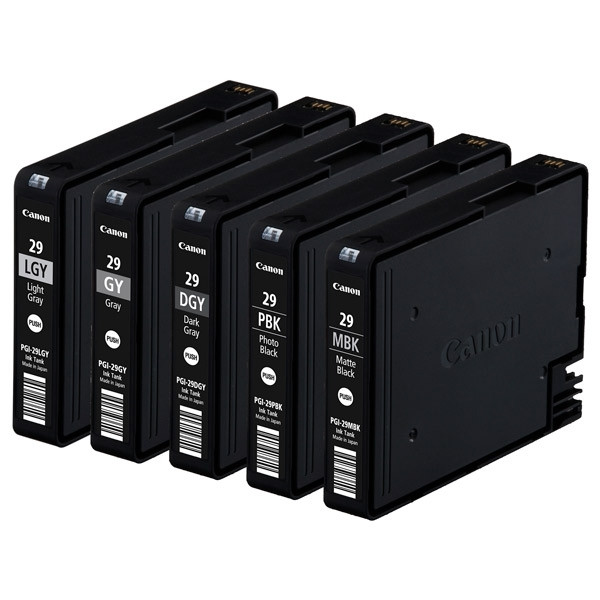 Canon PGI-29 multipack MBK/PBK/DGY/GY/LGY (origineel) 4868B005 018760 - 1