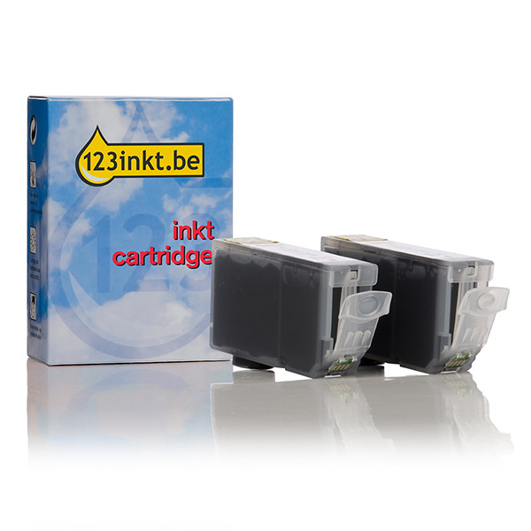 Canon PGI-5BK inktcartridge zwart dubbelpak met chip (123inkt huismerk) 0628B030C 132154 - 1