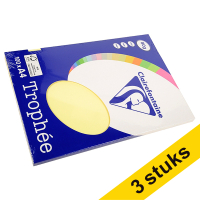 Clairefontaine Aanbieding: 3x Clairefontaine gekleurd papier geel 80 g/m² A4 (100 vellen)  340038