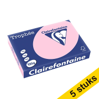 Aanbieding: 5x Clairefontaine gekleurd papier roze 120 g/m² A4 (250 vellen)