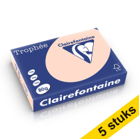 Aanbieding: 5x Clairefontaine gekleurd papier zalm 80 g/m² A4 (500 vellen)