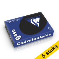 Aanbieding: 5x Clairefontaine gekleurd papier zwart 160 g/m² A4 (250 vellen)