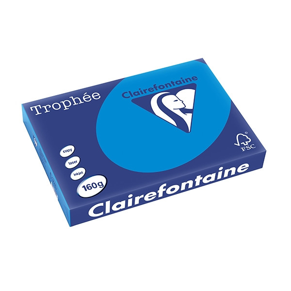 Clairefontaine gekleurd papier caribbean blauw 160 g/m² A3 (250 vellen) 1015PC 250157 - 1