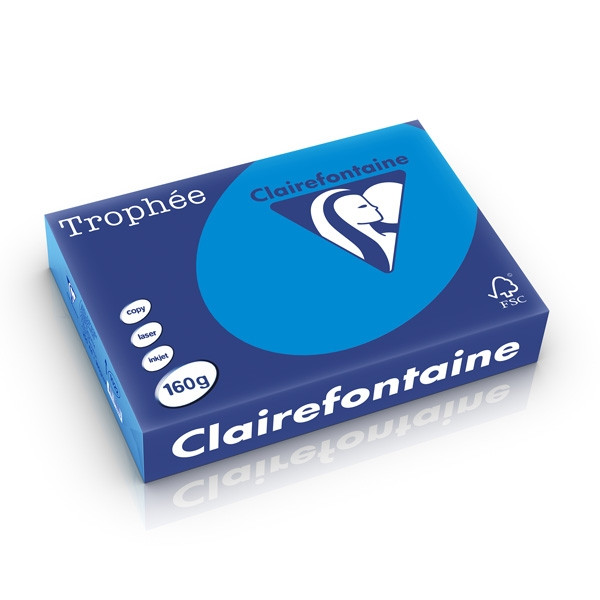 Clairefontaine gekleurd papier caribbean blauw 160 g/m² A4 (250 vellen) 1022PC 250261 - 1