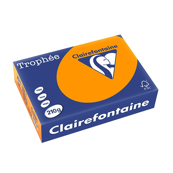 Clairefontaine gekleurd papier fel oranje 210 grams A4 (250 vel) 1767PC 250096 - 1