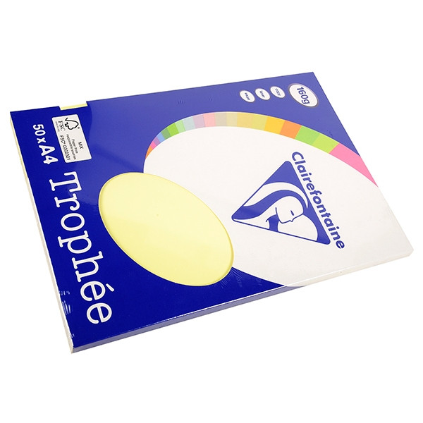 Clairefontaine gekleurd papier geel 160 g/m² A4 (50 vellen) 4157 250021 - 1