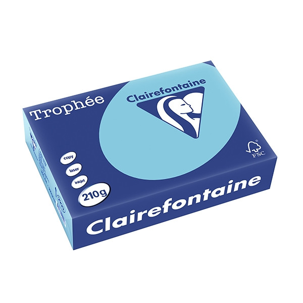 Clairefontaine gekleurd papier helblauw 210 grams A4 (250 vel) 2222PC 250094 - 1