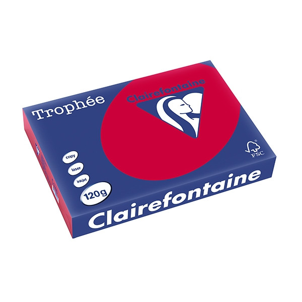 Clairefontaine gekleurd papier kersenrood 120 g/m² A4 (250 vellen) 1218PC 250087 - 1