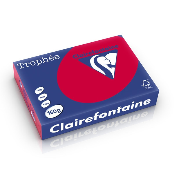 Clairefontaine gekleurd papier kersenrood 160 g/m² A4 (250 vellen) 1016PC 250257 - 1