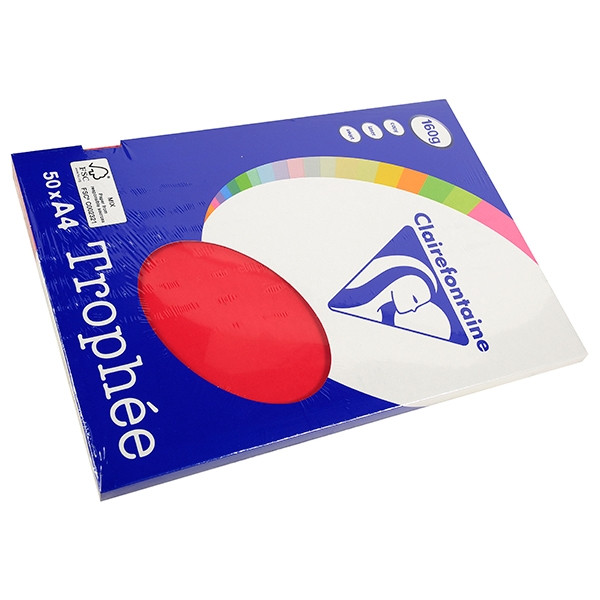 Clairefontaine gekleurd papier kersenrood 160 g/m² A4 (50 vellen) 4162 250025 - 1