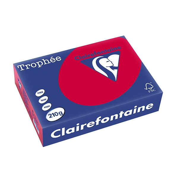 Clairefontaine gekleurd papier kersenrood 210 grams A4 (250 vel) 2211PC 250098 - 1