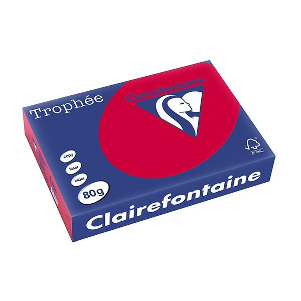 Clairefontaine gekleurd papier kersenrood 80 g/m² A4 (500 vellen) 1782PC 250056 - 1