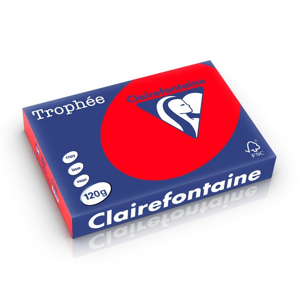 Clairefontaine gekleurd papier koraalrood 120 g/m² A4 (250 vellen) 1227PC 250209 - 1