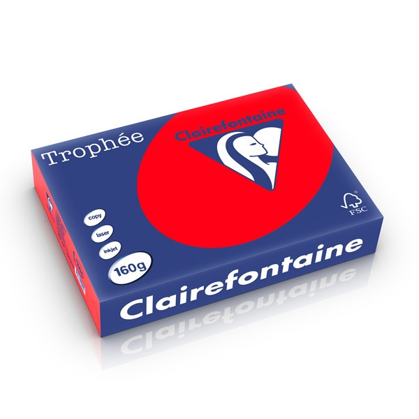 Clairefontaine gekleurd papier koraalrood 160 g/m² A4 (250 vellen) 1004PC 250256 - 1