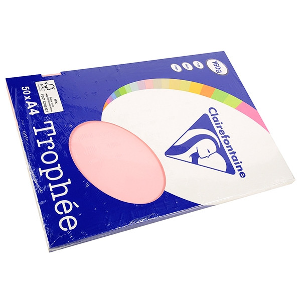 Clairefontaine gekleurd papier roze 160 g/m² A4 (50 vellen) 4153 250019 - 1