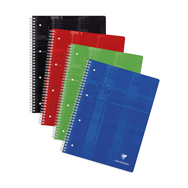 Clairefontaine spiraalschrift A4+ gelijnd 90 g/m² 80 vellen assorti 5 stuks 8256C 250442 - 1