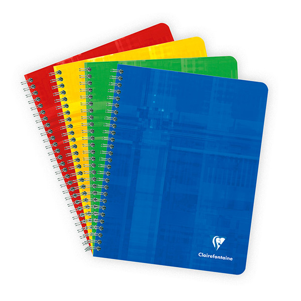 Clairefontaine spiraalschrift A5+ gelijnd 90 g/m² 60 vellen assorti 5 stuks 883C 250424 - 1