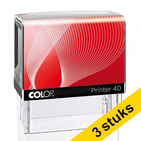 Colop Aanbieding: 3x Colop Printer 40 tekststempel personaliseerbaar  229199 - 1