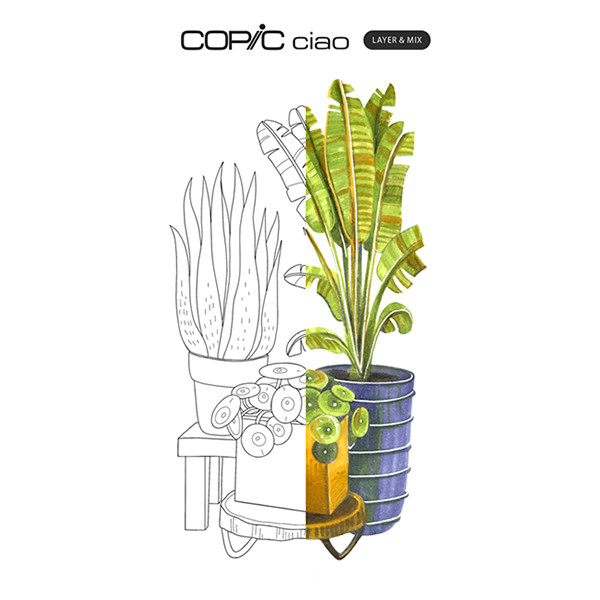 Copic Ciao Layer & Mix markerset Botanic Palette (3 stuks) 220750306 311010 - 3