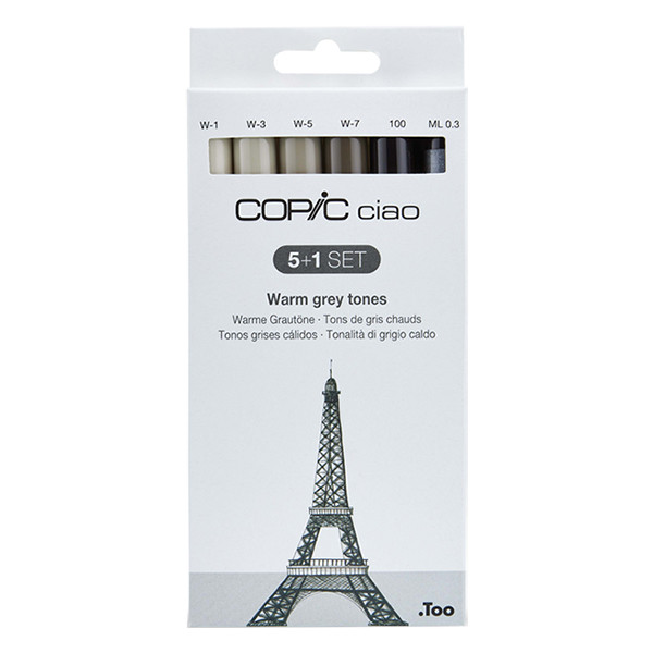 Copic Ciao markerset Warm Grey Tones (6 stuks) 22075565 311015 - 1