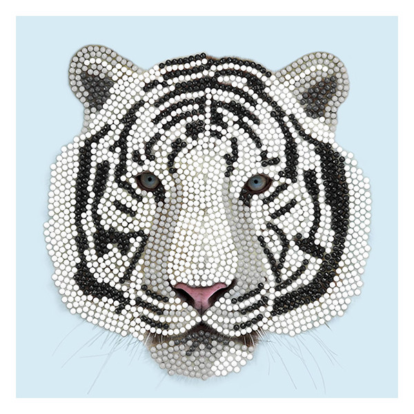 Crystal Art diamond painting kaart White Tiger Head 18 x 18 cm CCK-A77 400917 - 1