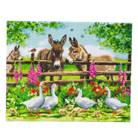 Crystal Art diamond painting kit Farmyard Family 40 x 50 cm CAK-A124L 400967