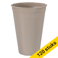 Aanbieding: 3x Depa herbruikbare beker taupe (40 stuks)