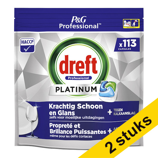 Dreft Aanbieding: Dreft Professional All-in-One Platinum vaatwastabletten Regular (226 vaatwasbeurten)  SDR06270 - 1