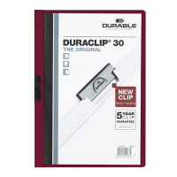 Durable Duraclip klemmap donkerrood A4 voor 30 vellen 220031 310140