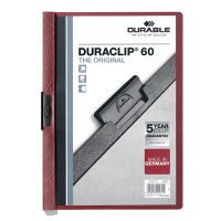 Durable Duraclip klemmap donkerrood A4 voor 60 vellen 220931 310147