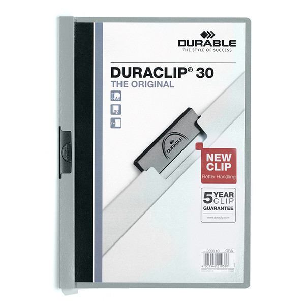 Durable Duraclip klemmap grijs A4 voor 30 vellen 220010 310138 - 1