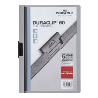 Durable Duraclip klemmap grijs A4 voor 60 vellen 220910 310145