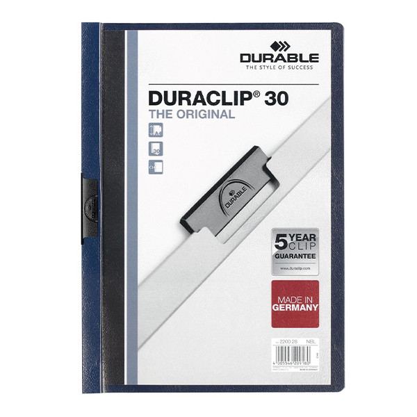 Durable Duraclip klemmap nachtblauw A4 voor 30 vellen 220028 310139 - 1