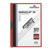 Durable Duraclip klemmap rood A4 voor 30 vellen 220003 310042