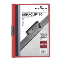 Durable Duraclip klemmap rood A4 voor 60 vellen 220903 310047