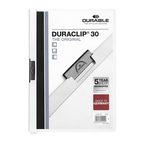 Durable Duraclip klemmap wit A4 voor 30 vellen 220002 310041 - 1