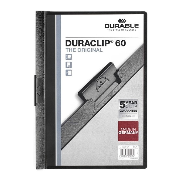 Durable Duraclip klemmap zwart A4 voor 60 vellen 220901 310045 - 1