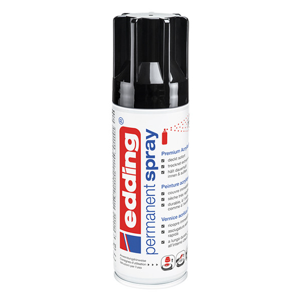 Edding 5200 permanente acrylverf spray glanzend diepzwart (200 ml) 4-5200951 239072 - 1