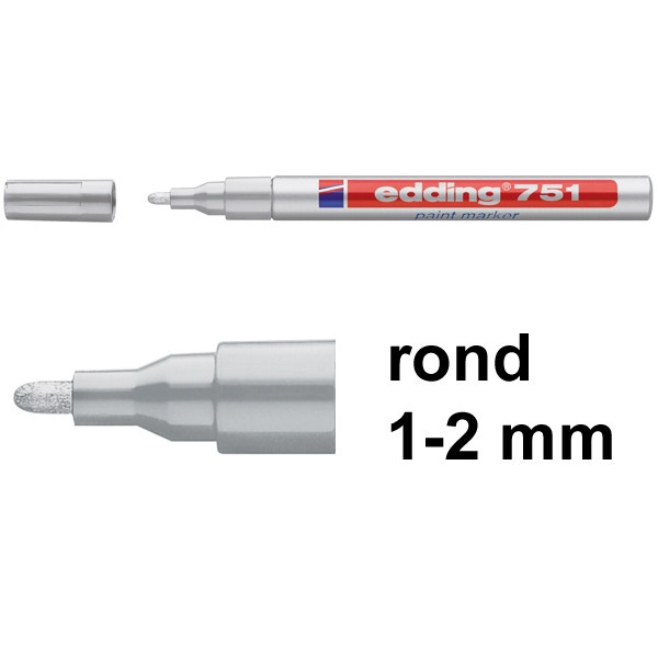 Edding 751 lakmarker zilver (1 - 2 mm rond) 4-751054 200620 - 1