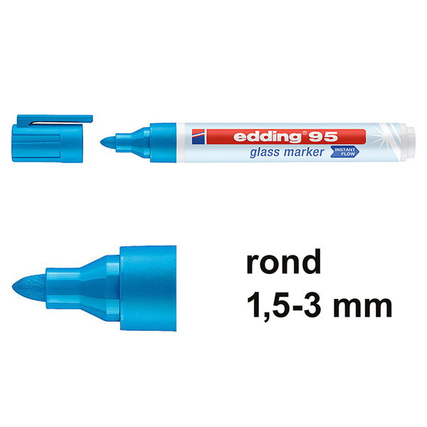 Edding 95 glasmarker lichtblauw (1,5 - 3 mm rond) 4-95010 240589 - 1