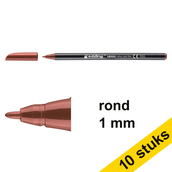 Edding Aanbieding: 10x Edding 1200 viltstift bruin (1 mm rond)  239562 - 1