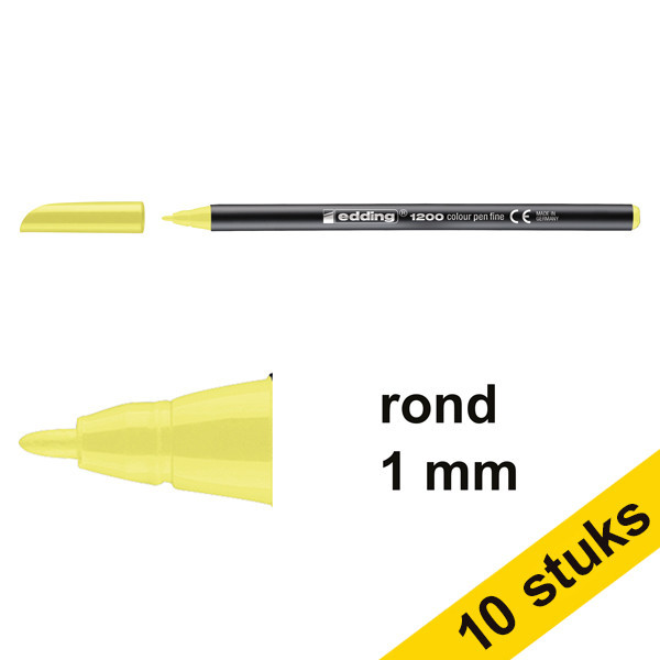 Edding Aanbieding: 10x Edding 1200 viltstift fluogeel (1 mm rond)  239576 - 1