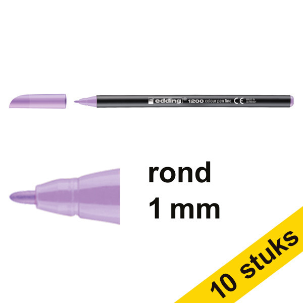 Edding Aanbieding: 10x Edding 1200 viltstift pastelpaars (1 mm rond)  239585 - 1