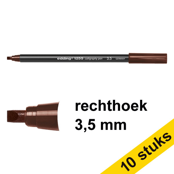 Edding Aanbieding: 10x Edding 1255 kalligrafiepen donkerbruin (3,5 mm)  239597 - 1