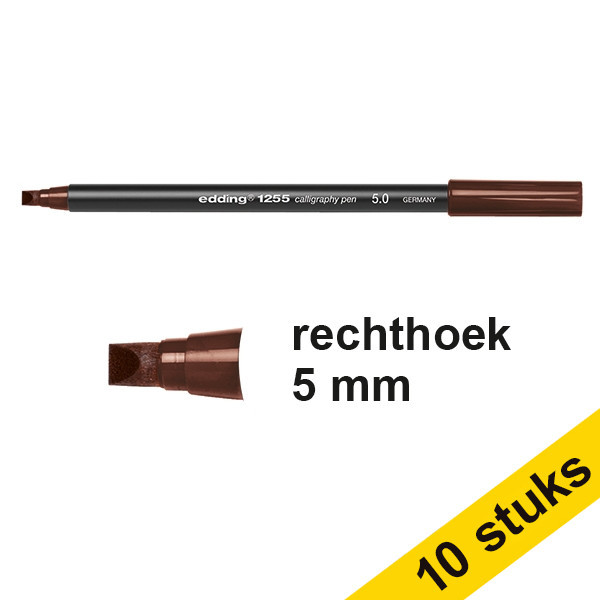 Edding Aanbieding: 10x Edding 1255 kalligrafiepen donkerbruin (5 mm)  239598 - 1