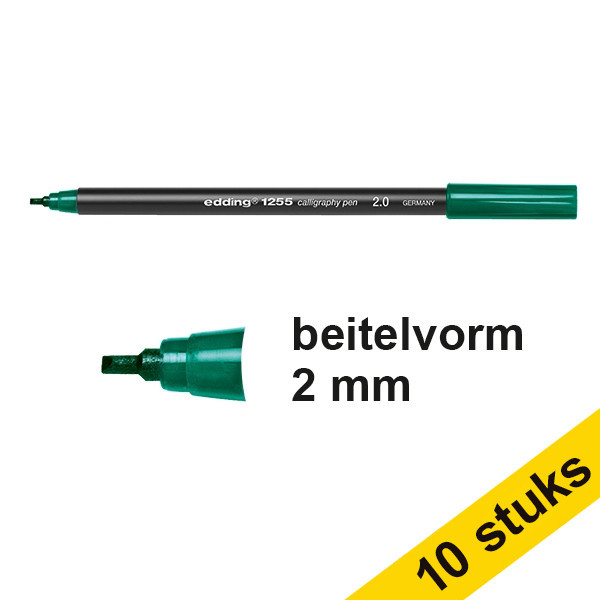 Edding Aanbieding: 10x Edding 1255 kalligrafiepen flesgroen (2 mm)  239599 - 1