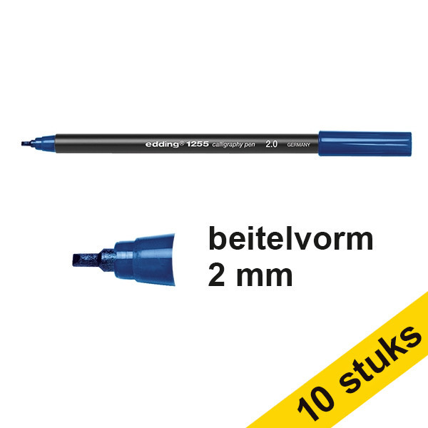 Edding Aanbieding: 10x Edding 1255 kalligrafiepen staalblauw (2 mm)  239605 - 1